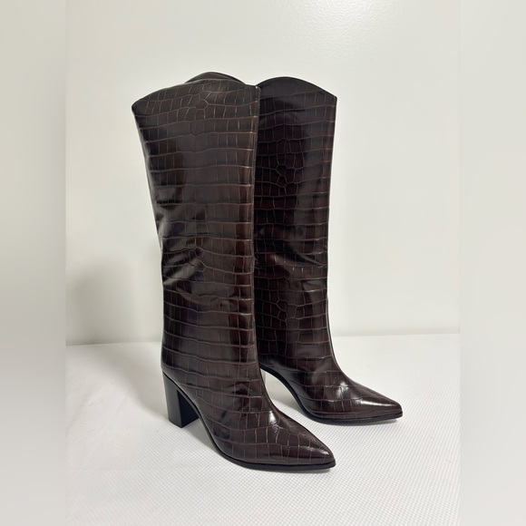 NEW SCHUTZ MARYANA BLOCK BOOT Women’s Size: 10.5B Dark Chocolate - Picture 6 of 11